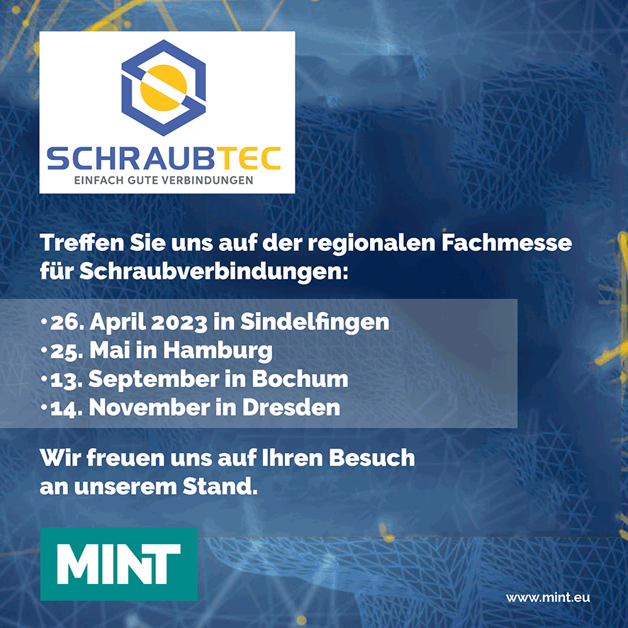 MINT GmbH auf der regionalen Fachmesse Schraubtec vertreten